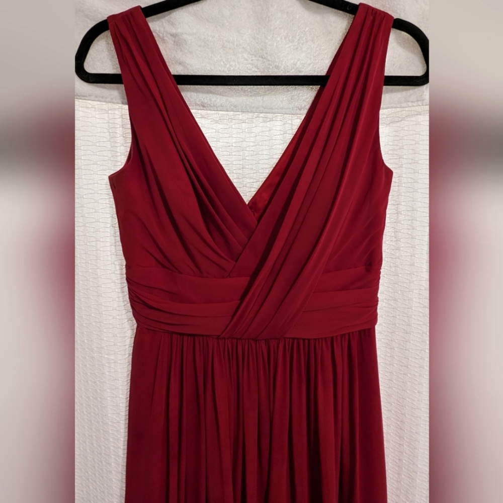 A-Line V-Neck Floor Length Chiffon Dress - Size 8